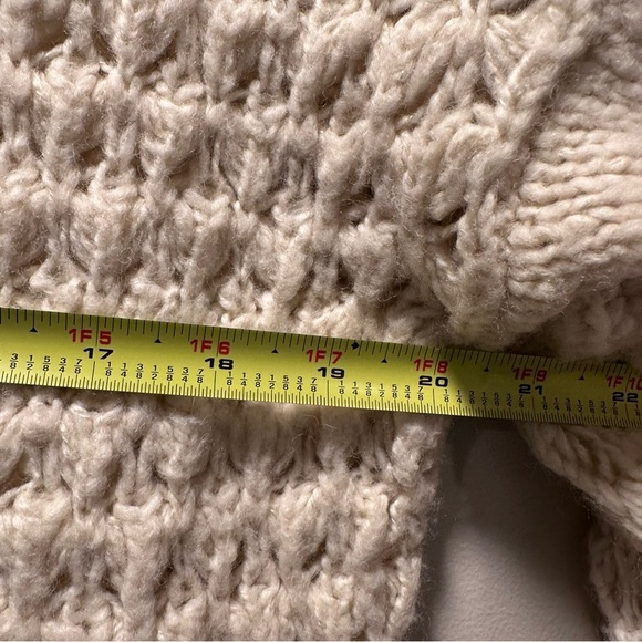 Free People Crashing Waves Pullover Cream Acrylic/Wool Oversized Knit Chunky S - Picture 13 of 16